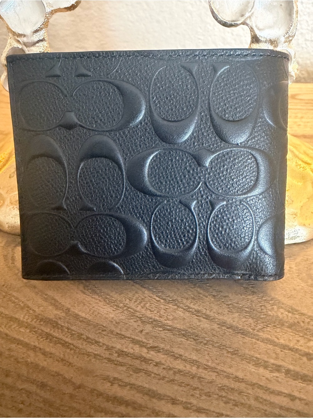 Coach Black Embossed Signature Leather Bifold Wallet - Picture 2 of 6
